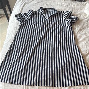 SHEIN Navy and White Striped Top